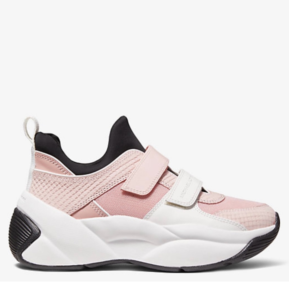 MICHAEL Michael Kors Keeley Scuba Mesh & Snake-Embossed Nubuck Trainer